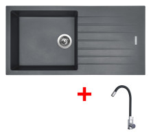 Sinks PERFECTO 1000 Titanium + Elasta nerez/černá 